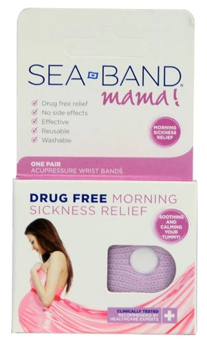 Sea-Band Mama - Pulseira Alívio Enjoo Matinal Sem Drogas, 1 Unidade - Conforto Natural