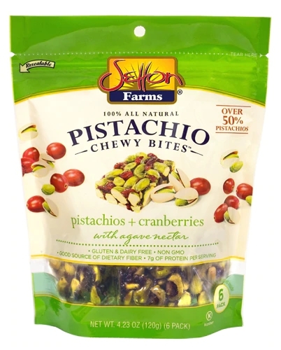 Setton Farms Pistachio Chewy Bites Pistácios e Cranberries - Pack com 6 Unidades (Aprox. 200g)