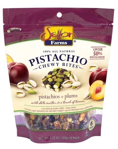 Setton Farms Pistachio Chewy Bites Pistachios & Plums - 6 Pacotes (aprox. 200g cada)
