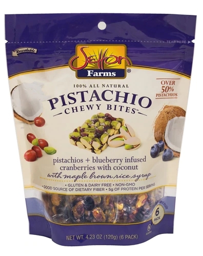 Setton Farms Pistachio Chewy Bites: Pistache com Cranberry e Coco - Pack com 6 Unidades (Aprox. 200g)