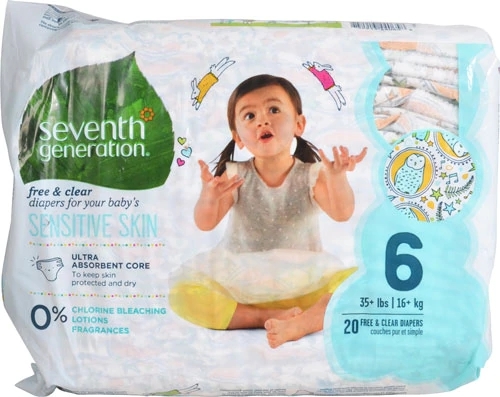 Fraldas Seventh Generation Baby™ Free and Clear Etapa 6: Acima de 15,8 kg - Pacote com 20 unidades