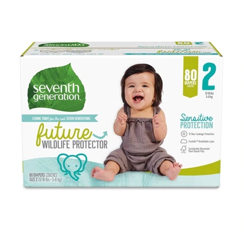 Fralda Seventh Generation Stage 2 - Tamanho Médio - 80 Unidades (Aprox. 6-11kg)