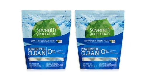 Detergente para Lava-Louças Seventh Generation Free & Clear - 2 Pacotes com 45 Cápsulas (Total 90 Cápsulas)