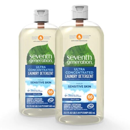 Seventh Generation Easy Dose Ultra Concentrated Laundry Detergent Free & Clear -- 23 oz Each / Pack of 2