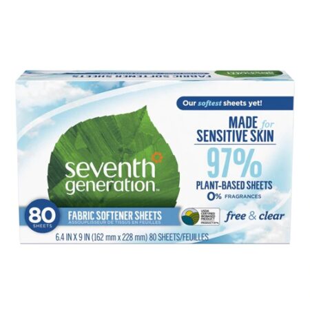 Seventh Generation Fabric Softener Sheets Free and Clear -- 80 Sheets