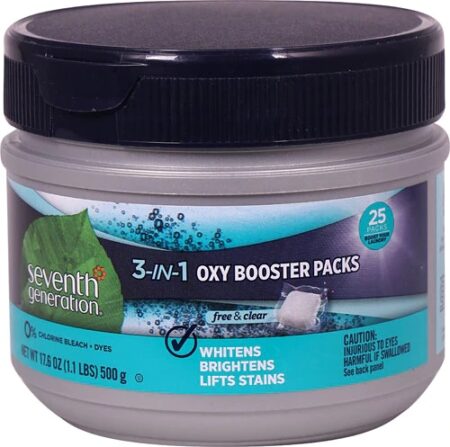 Seventh Generation Oxy Booster Packs 3-In-1 Free & Clear -- 25 Packs