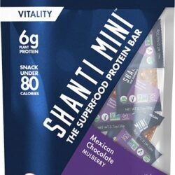 Shanti Bar Barra de Proteína Orgânica 6g 12 Mini Bars Chocolate Mexicano e Amora Sem Glúten