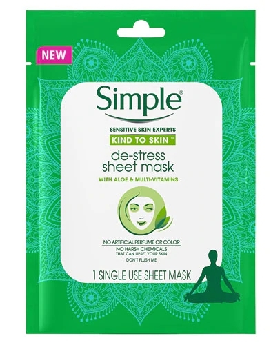 Máscara Facial Hidratante Simple Kind to Skin De-Stress - 1 Unidade (20ml)