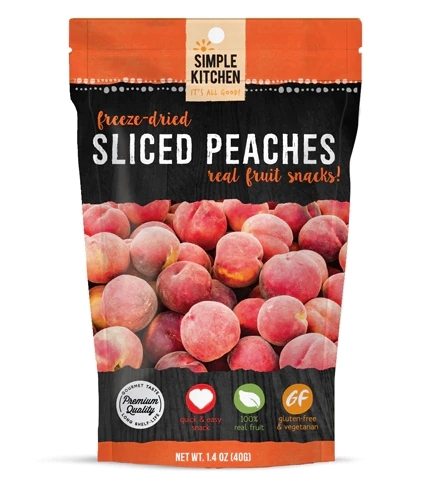 Pêssegos Liofilizados Fatiados Simple Kitchen - Pack com 6 Unidades - 312g