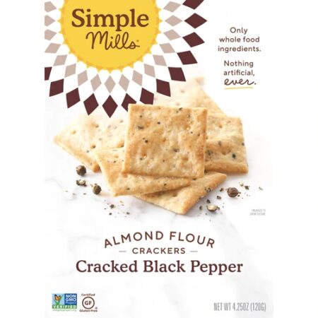 Simple Mills Almond Flour Crackers Gluten Free Cracked Back Pepper -- 4.25 oz