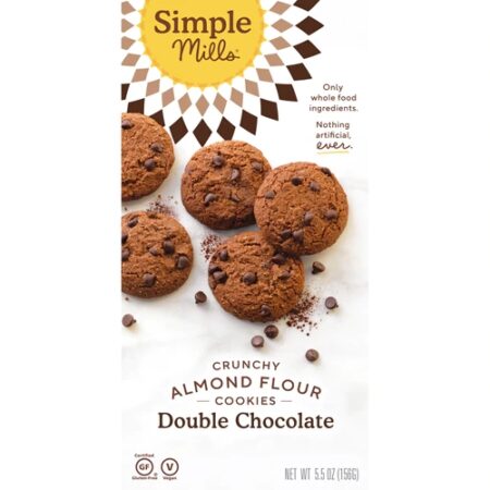 Simple Mills Crunchy Cookies Gluten Free Double Chocolate -- 5.5 oz