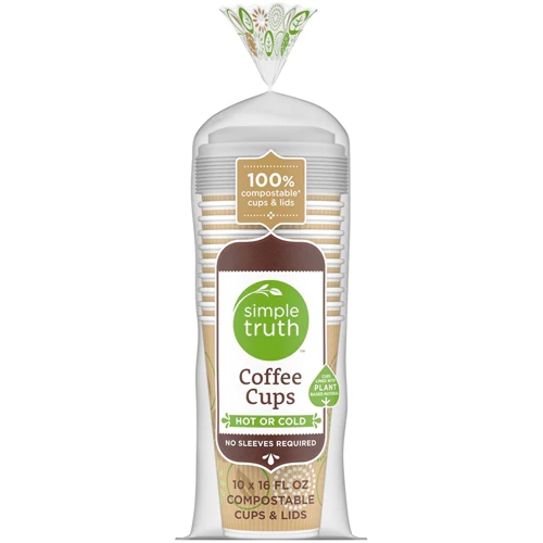 Simple Truth Copos de Café Compostáveis 10 Unidades (473ml Cada) - Melhor Preço