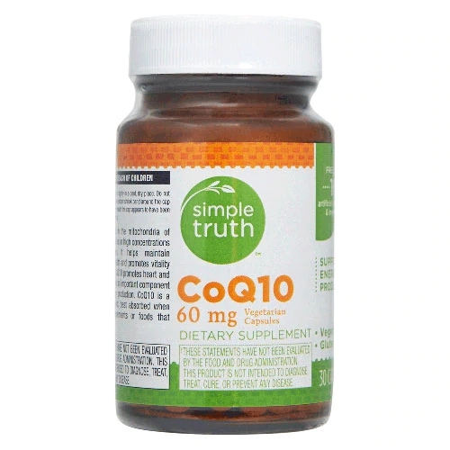 Simple Truth CoQ10 60mg 30 Cápsulas – Benefícios para a Saúde do Coração e Produção de Energia Celular.