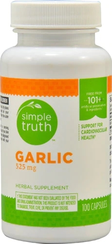 Simple Truth Alho 525mg 100 Cápsulas - Pronta Entrega
