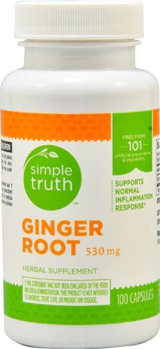 Simple Truth Gengibre Raiz - 530mg 100 Cápsulas para Inflamação Saudável