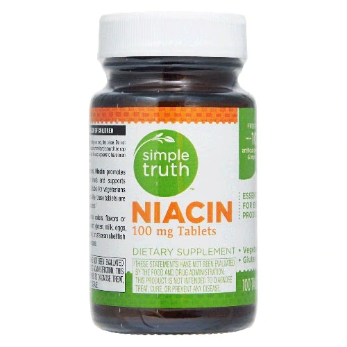 Niacina Simple Truth 100mg - 100 Comprimidos: Vitamina B3 Essencial para Saúde e Bem-Estar