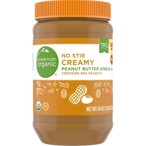 Manteiga de Amendoim Cremosa Simple Truth No Stir 1.13kg - Sabor Original Premium