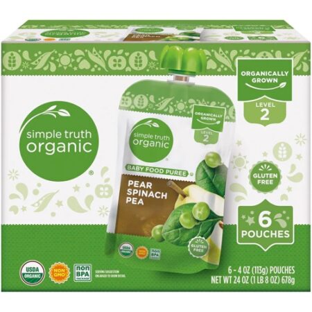 Simple Truth® Organic Baby Food Puree Level 2 Pear Spinach Pea -- 4 oz Each / Pack of 6