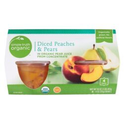 Simple Truth Pêssegos e Peras Orgânicos em Cubos - 4 Tigelas (4x113g)