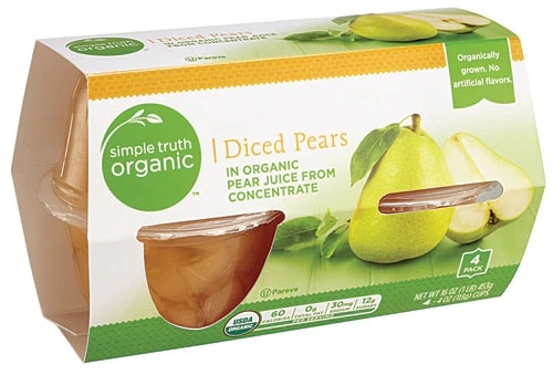Peras Orgânicas Picadas Simple Truth - 454g - Lanche Saudável