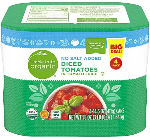 Tomate Picado Orgânico Simple Truth Sem Sal 1646g - Versatilidade e Saúde