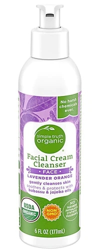 Limpador Facial Cremoso Orgânico Simple Truth® Lavanda Laranja 177ml - Pele Radiante e Saudável