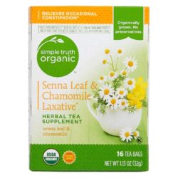 Simple Truth Chá Orgânico Laxativo Folha de Sene & Camomila - 16 Saquetas - Melhor Preço