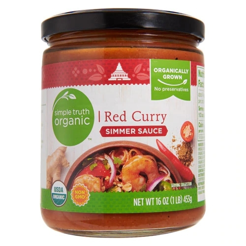 Molho Simmer de Curry Vermelho Orgânico Simple Truth - 454g, Sabor Exótico Pronto