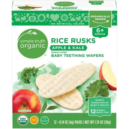 Simple Truth® Organic Rice Husks Baby Teething Wafers Apple & Kale -- 12 Packs