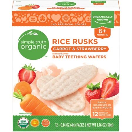 Simple Truth® Organic Rice Rusks Baby Teething Wafers Carrot & Strawberry -- 12 Packs