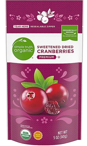 Cranberries Orgânicas Adoçadas Simple Truth 142g - Melhor Preço
