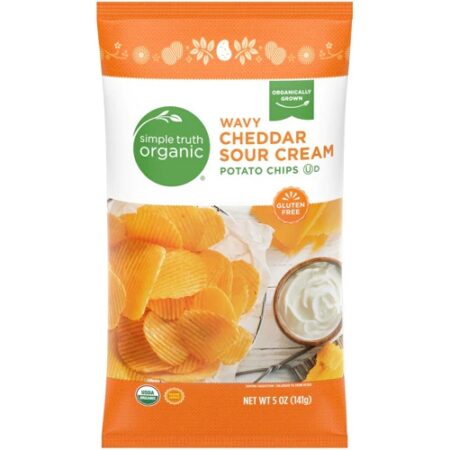 Simple Truth® Organic Wavy Cheddar Potato Chips Sour Cream -- 5 oz