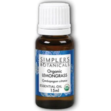 Simplers Botanicals Organic Lemongrass Essential Oil -- 0.5 fl oz