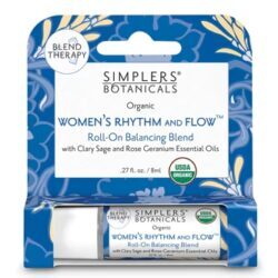 Óleo Essencial Roll-On Feminino Simplers Botanicals Rhythm and Flow - Sálvia Esclareia e Gerânio Rosa 27 ml