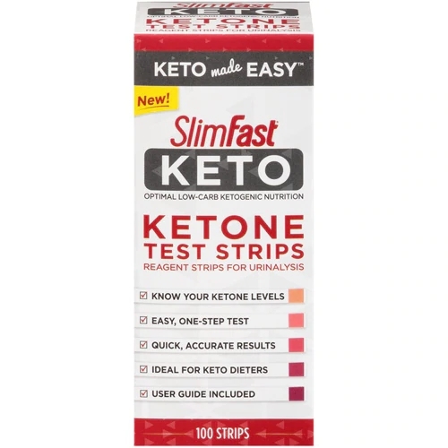 Tiras de Teste de Cetona SlimFast Keto - 100 Tiras para Dieta Cetogênica
