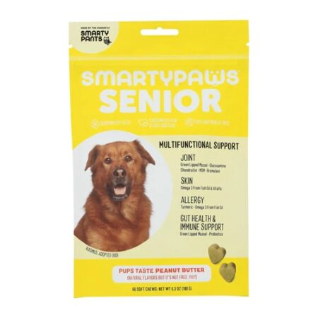 SmartyPants SmartyPaws Senior Dog Multifunctional Support Peanut Butter -- 60 Soft Chews