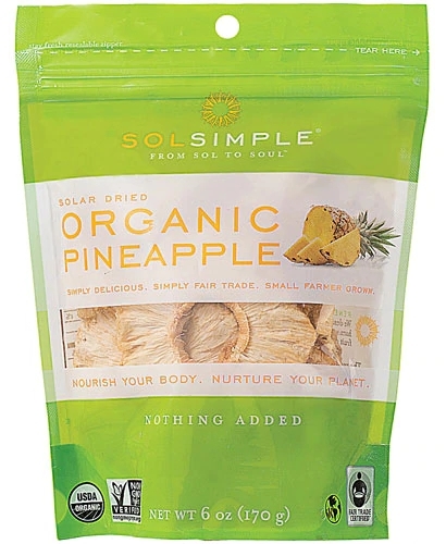 Abacaxi Orgânico Seco ao Sol Sol Simple - 170g - Sabor Tropical Puro e Saudável