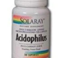 Solaray Acidophilus Plus Prebiótico Cenoura 30 Cápsulas Vegetais 3 Bilhões CFU - Saúde Intestinal