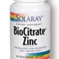 Solaray BioCitrate™ Zinco 60 Cápsulas Vegetarianas: Potencialize Sua Imunidade e Bem-Estar
