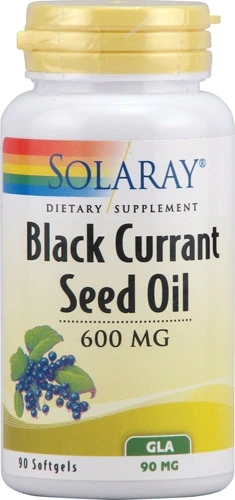 Solaray Black Currant Seed Oil - Óleo de Semente de Groselha Negra 600 mg - 90 Cápsulas Softgel