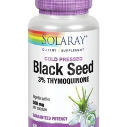 Solaray Black Seed 500mg com 3% de Timoquinona - 60 Cápsulas Veganas Softgel