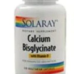 Solaray Cálcio Bisglicinato com Vitamina D3 - 1000mg - 120 Cápsulas Vegetarianas