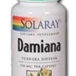 Solaray Damiana Leaves 370 mg - 100 Cápsulas | Potencialize Seu Bem-Estar
