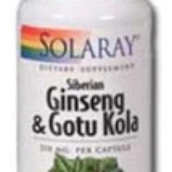 Solaray Ginseng & Gotu Kola 350mg - 100 Cápsulas: Energia e Foco Natural