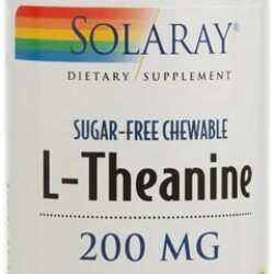 Solaray L-Theanine Xarope Sabor Limão e Lima Sem Açúcar - 200mg - 30 Pastilhas Mastigáveis