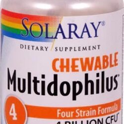 Solaray Multidophilus™ 4 Probióticos Laranja e Creme 60 Tabletes Mastigáveis - Saúde Digestiva Avançada