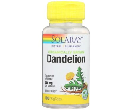 Solaray Organically Grown Dandelion -- 100 Vegetarian Capsules