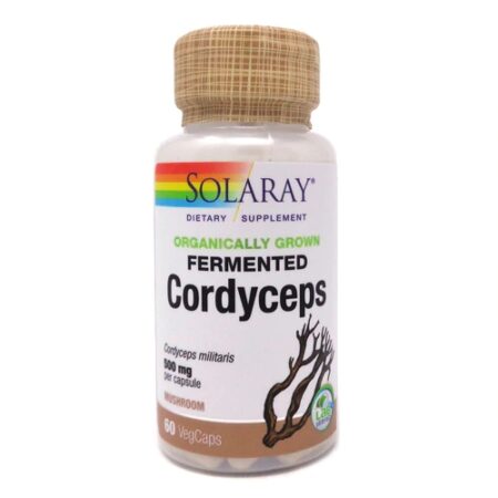 Solaray Organically Grown Fermented Cordyceps Dietary Supplement -- 500 mg - 60 VegCaps