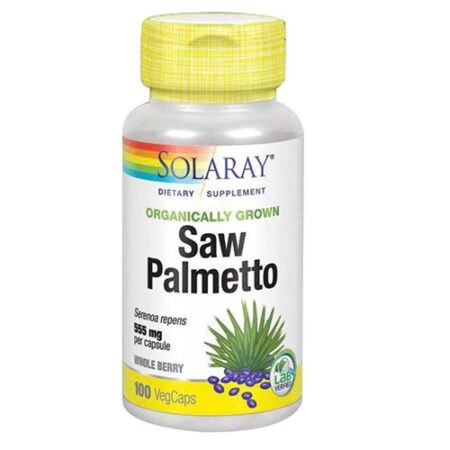 Solaray Organically Grown Saw Palmetto Dietary Supplement -- 555 mg - 100 VegCaps