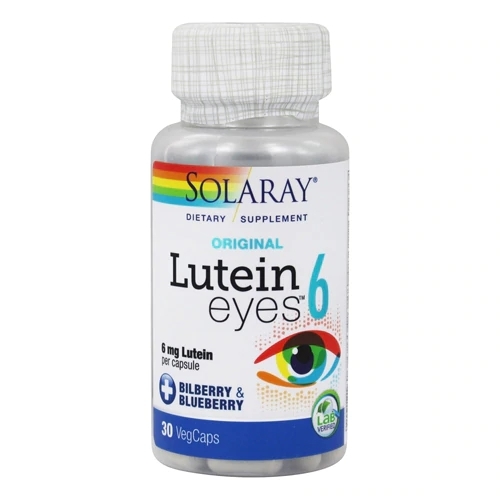 Solaray Original Lutein Eyes™ - 6mg de Luteína Pura - 30 VegCaps para Saúde Ocular